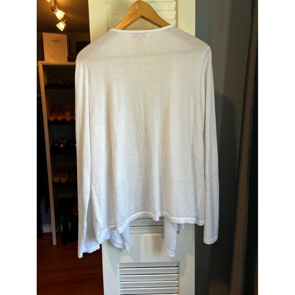 Lilly Pulitzer White Open-Front Draped Cardigan - Picture 5 of 5